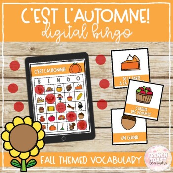 Preview of French Fall/Autumn Digital BINGO | L'automne