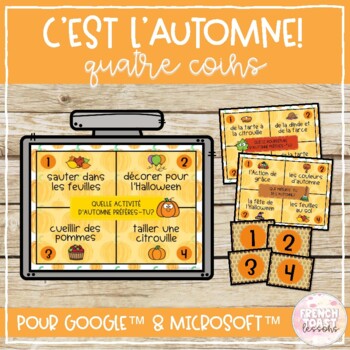 Preview of French Fall/Autumn Four Corners/Quatre Coins | L'automne