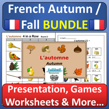 Preview of French Fall Autumn L'automne Unit Activities in French BUNDLE