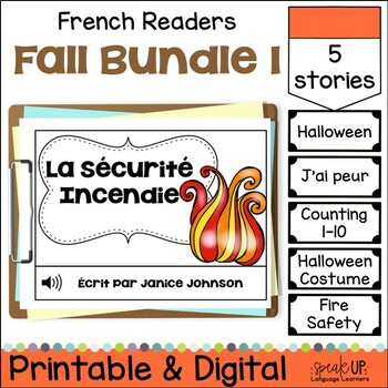 Preview of French Fall Bundle 1 - Printable Readers & Boom Cards with Audio - français