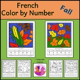 French Fall Color by Number to 20 - l’automne Coloriages Magiques