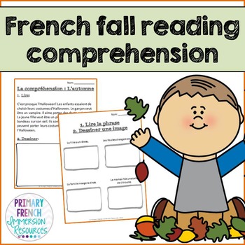 Preview of French – Fall Reading Comprehension Worksheets - La compréhension - L'automne
