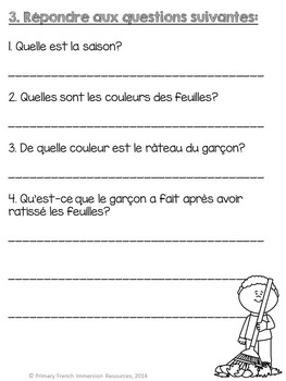 french fall reading comprehension worksheets la comprehension l automne