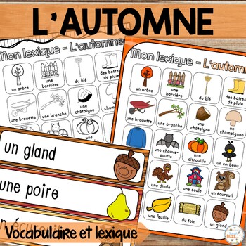 Preview of French Fall Vocabulary Word Wall - Automne - Vocabulaire et lexique