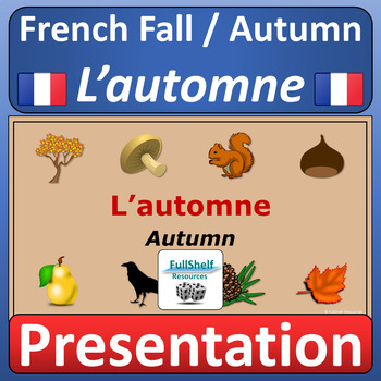 Preview of French Fall Vocabulary Autumn l’automne Presentation Activities & Word Wall