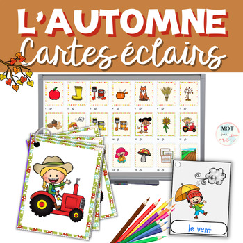 Preview of French Fall Vocabulary Flash Cards |  Étude de mots cartes automne