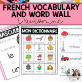 French Fall Vocabulary | French Word Wall Cards | Le vocab