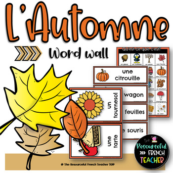 Preview of French Fall Vocabulary Word Wall/ L'automne / FSL