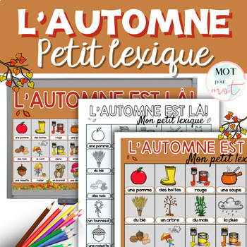 Preview of French Fall Vocabulary |  Étude de mots Lexique L'automne