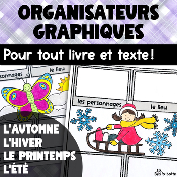 Preview of French Graphic Organizers for Any Book: Winter Spring Summer Fall BUNDLE