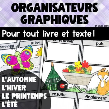 Preview of French Graphic Organizers for Any Book: Winter Spring Summer Fall BUNDLE