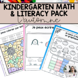 French Fall Worksheets for Kindergarten and Grade 1 | NO PREP