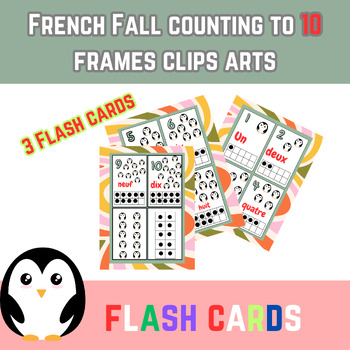 Preview of French Fall counting to 10 frames clips arts