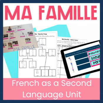 Preview of French Family Activities - Beginner French Vocabulary Unit for Ma Famille