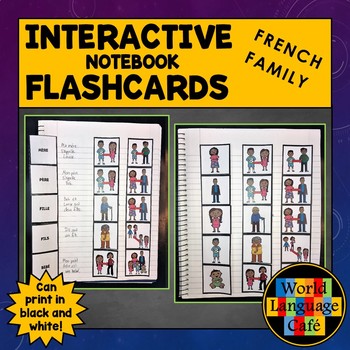 Preview of French Family Members Flashcards Interactive Notebook Flashcards La Famille