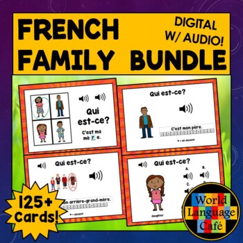 Preview of FRENCH FAMILY BOOM CARDS ⭐ French Family Members Boom Cards ⭐Task Cards