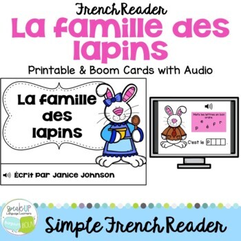 Preview of French Family Spring & Easter Reading  La famille et pâques | Print & Boom Cards