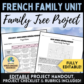 Preview of French Family Tree Project: Mon arbre généalogique - La famille