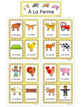 French Farm and Farm Animals Vocabulary - À La Ferme by Llanguage Llamas