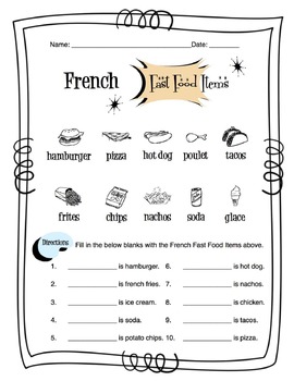 french worksheet on meals google search