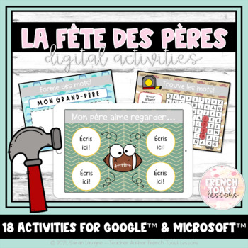 Preview of French Father's Day Digital Activities | La fête des Pères