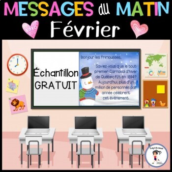 Preview of French February Morning Messages| Messages du matin -Février Échantillon GRATUIT
