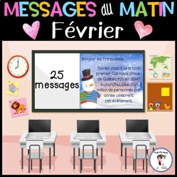 Preview of French February Morning Messages | Messages du matin de février Saint-Valentin