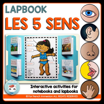 Preview of French Five Senses Lapbook | Les 5 sens | Activité en français (cinq sens)
