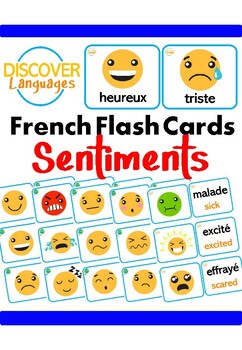 French Flash Cards - Feelings - Emotions - Sentiments by Discover Languages