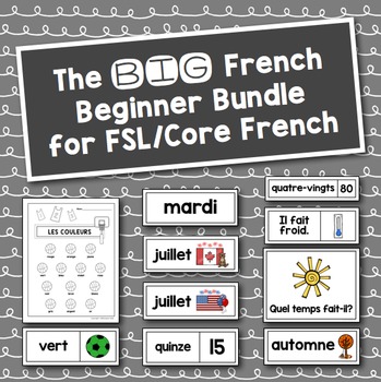 Preview of French Flash Cards: Numbers, Colors (Colours) Weather, Months, Seasons