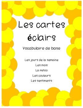 Preview of French Flash Cards- Basic French Vocabulary Words