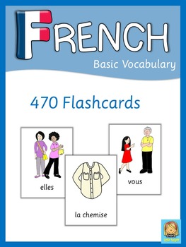 Preview of French Flash Cards  Basic Vocabulary