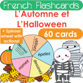 French Flashcards: L'Automne et L'Halloween with Spinner Wheel