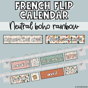 Preview of French Flip Calendar | Boho Neutral Design