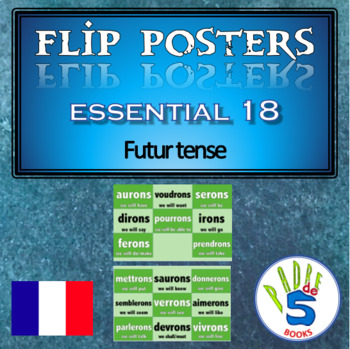 Preview of French Flip poster- Essential 18 verbs (futur tense)
