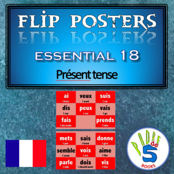 Preview of French Flip poster- Essential 18 verbs (présent tense)