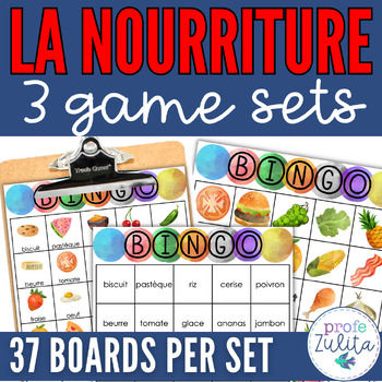Preview of French Food BINGO Game - La Nourriture Vocabulary