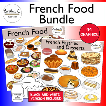 Preview of French Food Clip Art Bundle