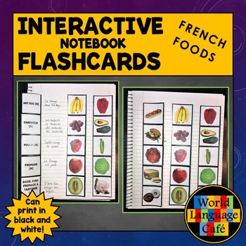 Preview of French Food Flashcards Fruit Vegetables Interactive Notebook La Nourriture