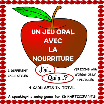 Preview of French Food Game (Jeu de la Nourriture) - Le cercle magique - J'ai Qui a?