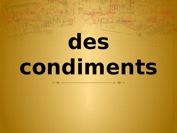 Preview of French Food Pictures & Vocabulary - Condiments