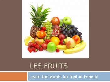 Preview of French Food Pictures & Vocabulary - Fruit