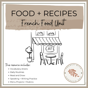 Preview of French Food, Recipes, and Menu Unit (La nourriture)