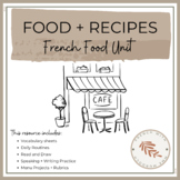 French Food, Recipes, and Menu Unit (La nourriture)