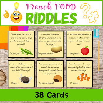 Preview of French Food Riddles - 38 Card