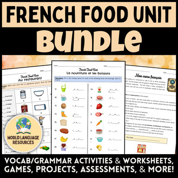 Preview of French Food Unit BUNDLE! - La nourriture & Au restaurant