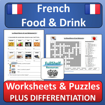 The French Food Crossword Puzzle Worksheet