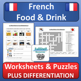 French Food and Drink Worksheets and Puzzles La Nourriture