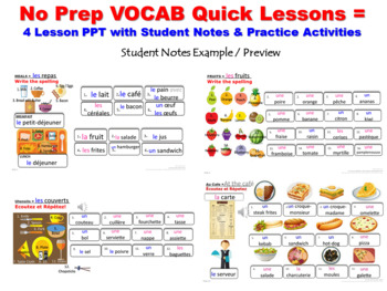 French Cooking Utensils Vocabulary Notes