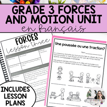 Preview of French Forces and Motion Science Unit With Lesson Plans | Grade 3 Science